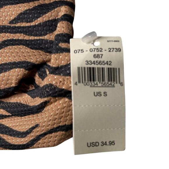 NWT Aerie Tiger Stripe V-Neck Bikini Top S – Textured Animal Print Swim - Picture 7 of 7